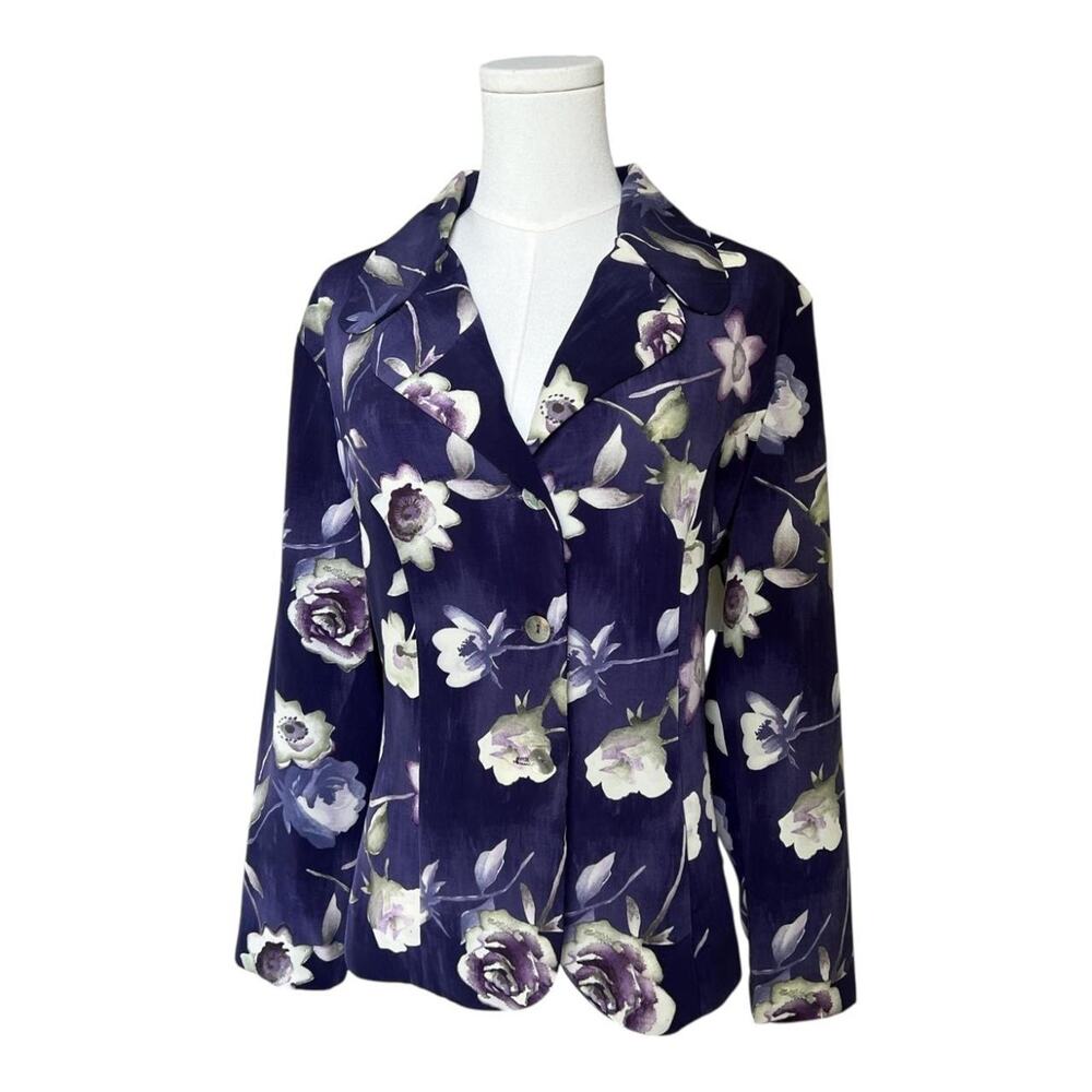 vintage purple floral blouse